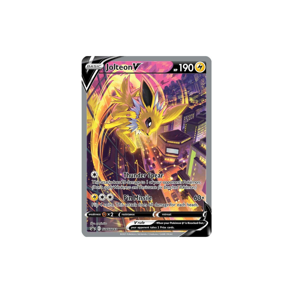 Jolteon V - SWSH183 - SWSH: Sword & Shield Promo (Near Mint Condition) TCG Hub and Hobbies Jolteon V - SWSH183 - SWSH: Sword & Shield Promo (Near Mint Condition) TCG Hub and Hobbies