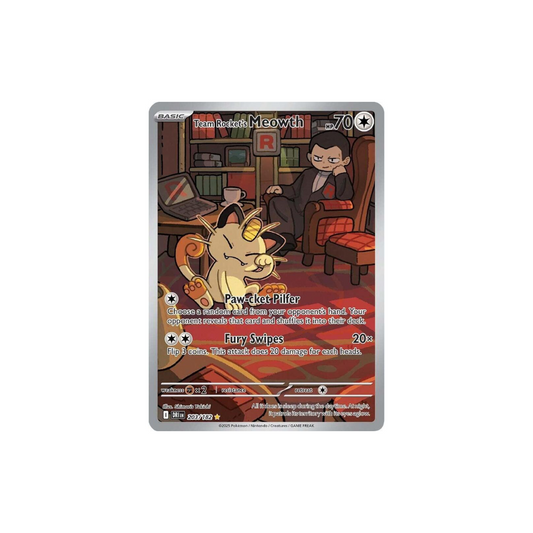 Team Rocket's Meowth - 203/182 - SV10: Destined Rivals (Near Mint Condition)
