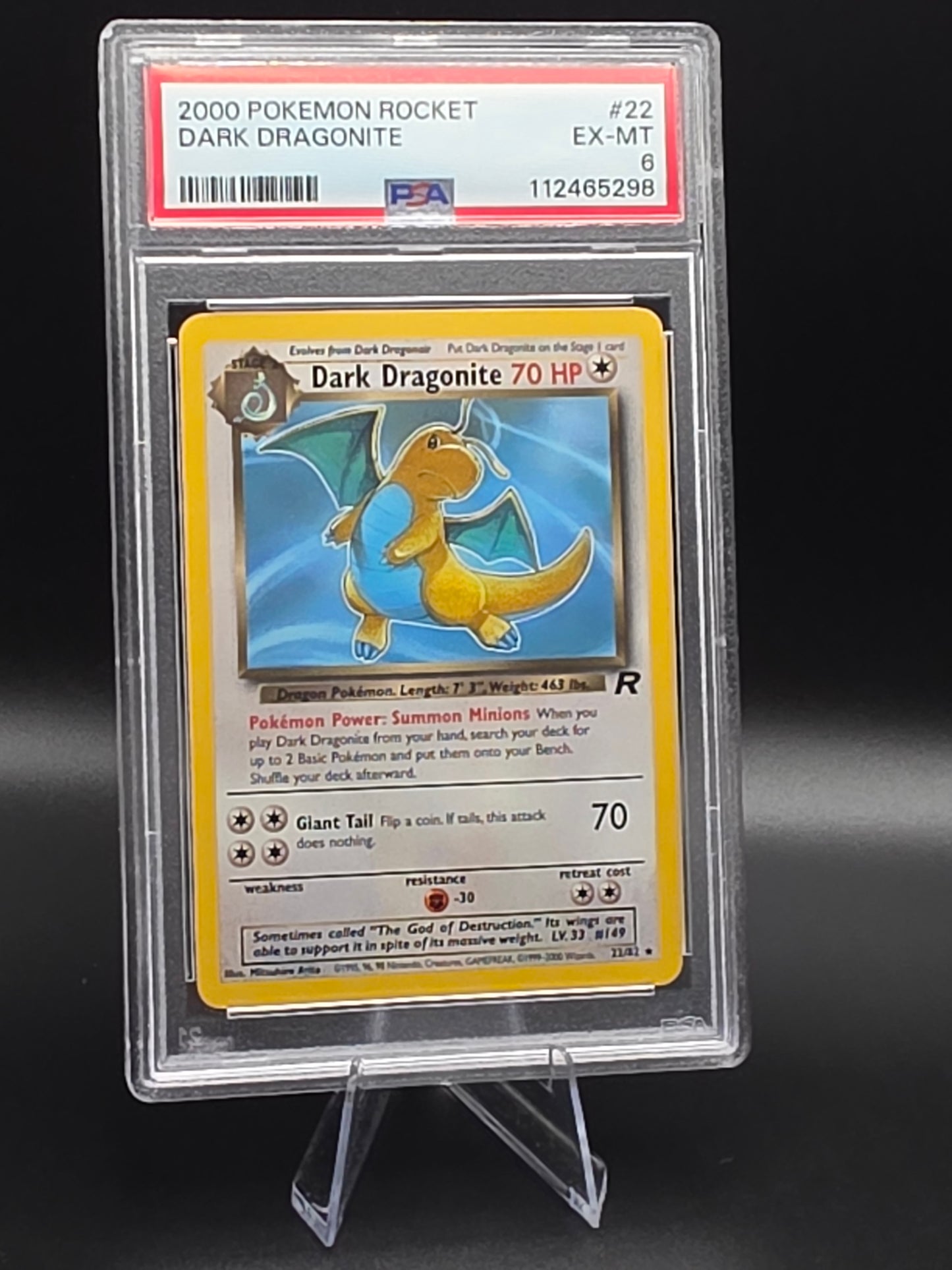 2000 Pokémon Rocket Dark Dragonite PSA 6 (Non Holo)